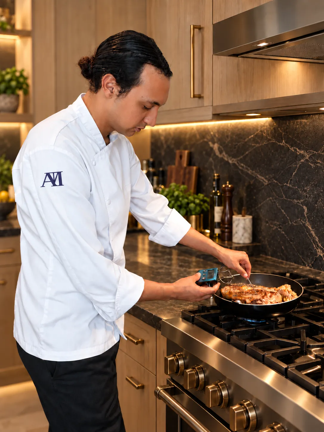 Mathias Aubert, private chef — At the stove